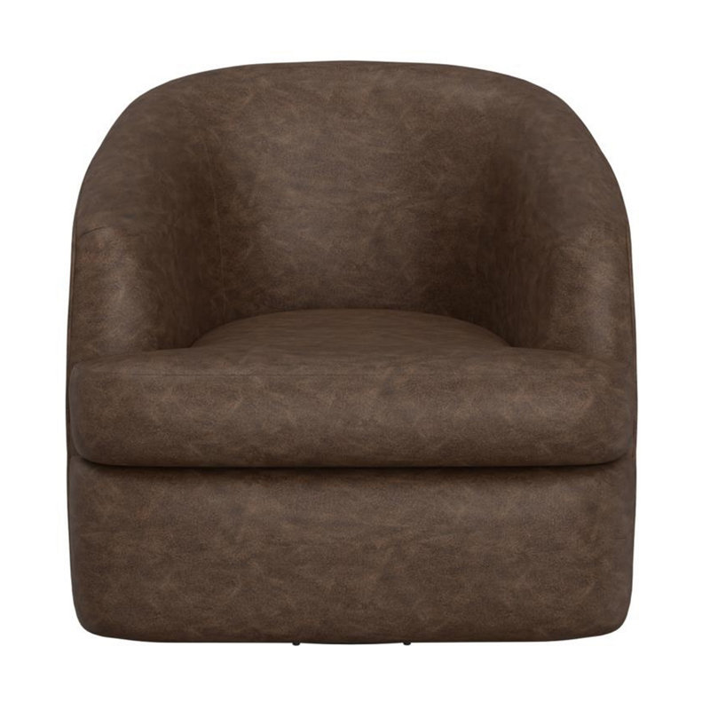 Fauteuil d'appoint pivotant à 360 degrés Cirri, Dark Brown Faux Leather