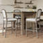 Tabouret de bar 31 po de hauteur gris patiné avec siège et dossier rembourrés gris, 1 pièce-755379274-755379275-755379276
