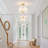 4-Light Modern Glass Drum Semi Flush Mount Ceiling Light Fixture for Kitchen Bedroom Entryway Hallway-2099994654