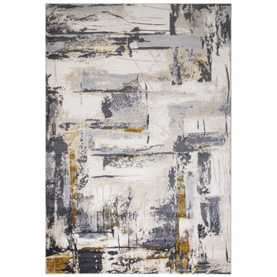 Annabella Metallic Grey/Black/Yellow Rug
