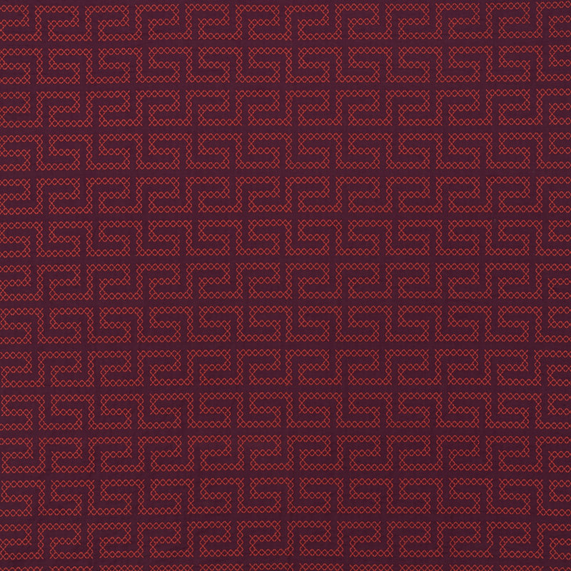A Maze Embroidery Fabric, Berry