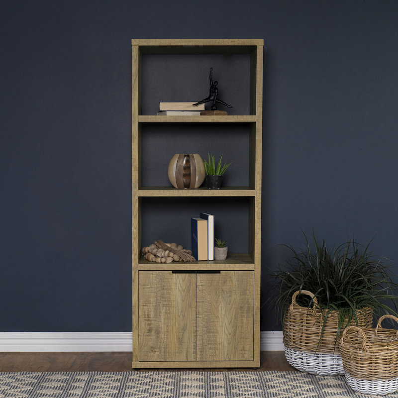 , Mango - look, 3 tablettes, tour média, tablettes horizontales, livres, armoire à deux portes, mangue Odds and Ends, art, rangement