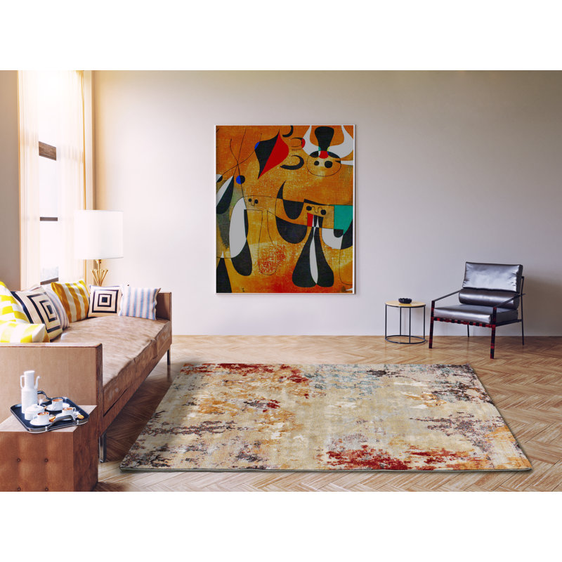 Agenore Rectangle 133 cm x 190 cm Abstract Area Rug