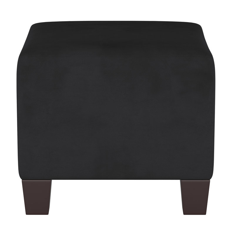 Connie Upholstered Ottoman, Classic Black Performance Velvet