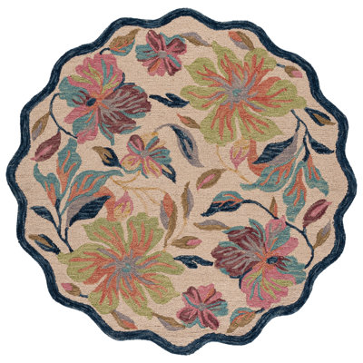 Jardin Hand Tufted Wool; Cotton Floral Indoor Rug