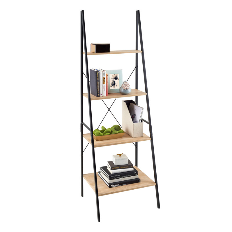 ClosetMaid Industrial 4-Tier Ladder Bookcase, Natural
