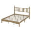 Grand lit plateforme en bois avec tête de lit en forme de gourde, lit plateforme de style rétro