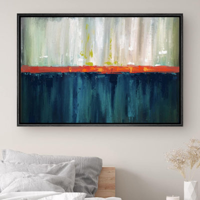Minimal Landscape " IDEA4WALL Framed Canvas Wall Art Colorful Textured Effect Paint Strokes Abstract Canvas Prints Home Artwork Decoration For Living Room,Bedroom "