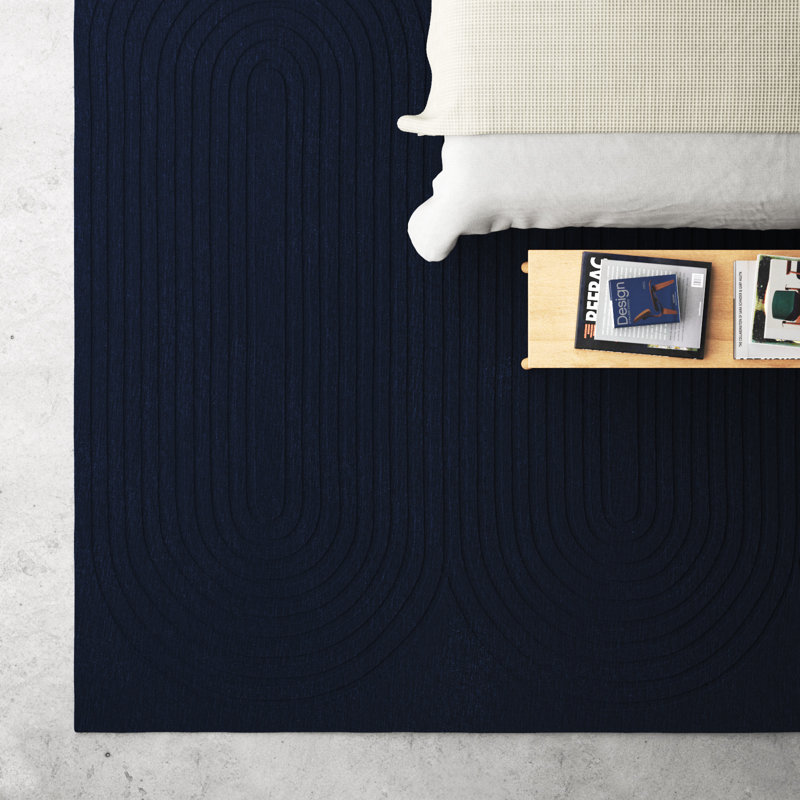 Tillie Handmade Wool Navy Rug & Reviews | AllModern