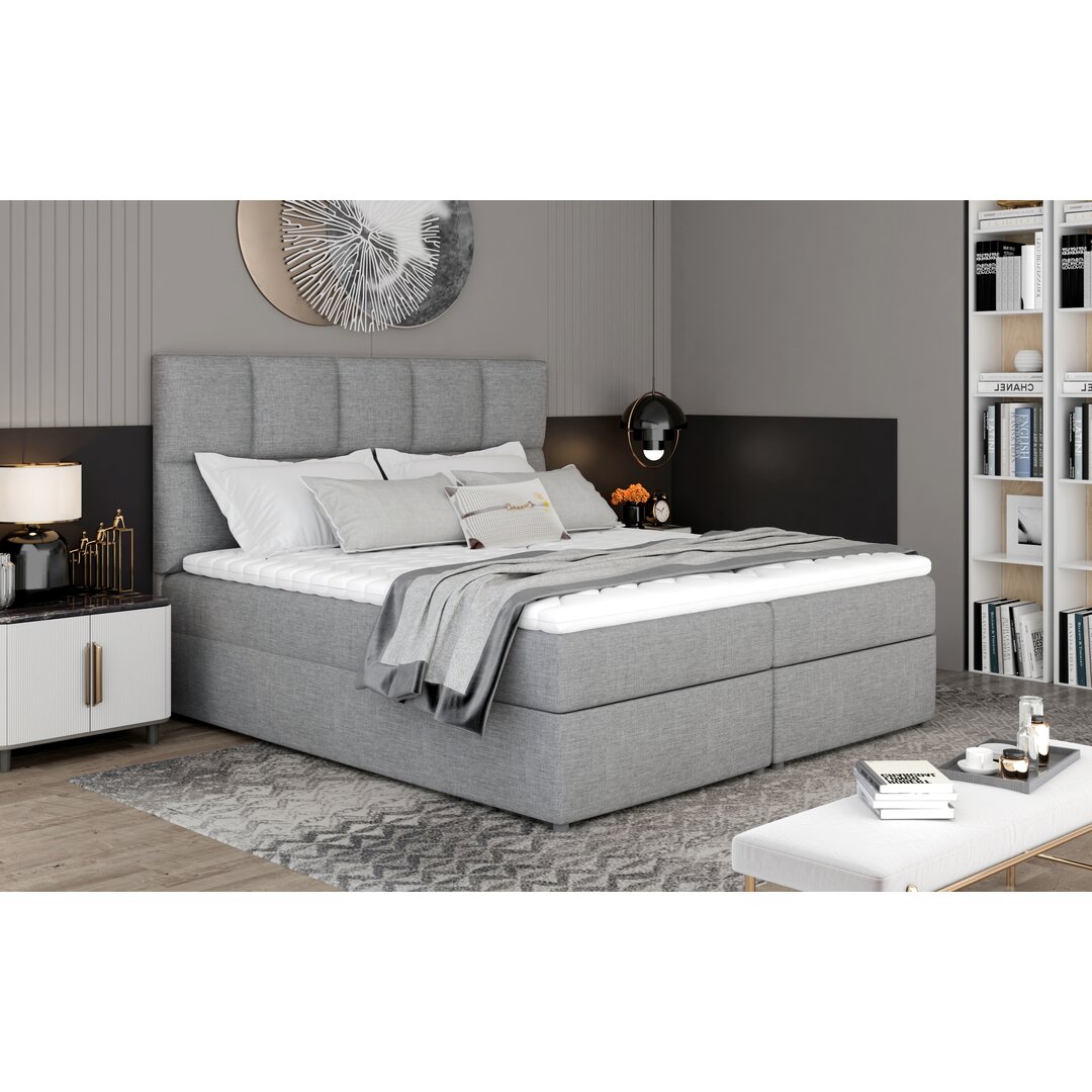 Boxspringbett Gillum mit Topper und Bettkasten