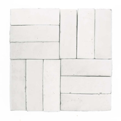 Zellige glacé Bejmat mince en blanc neige (13 mm)