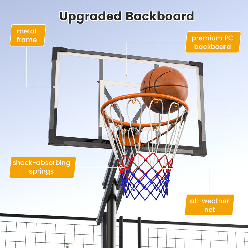 Panier de basketball portatif Cradere, Blanc/Noir