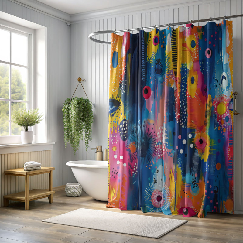 Buoyant Art - Rideau de douche Premium, H 74 po x l 71 po