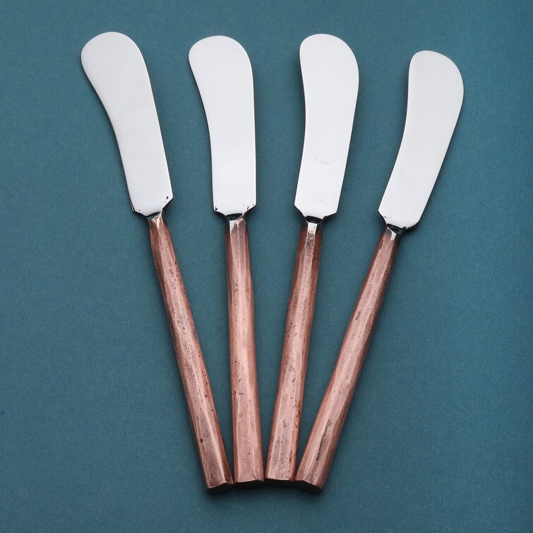 17 Stories Ahrie Design Copper Antique Butter Knife/Spreader 4 Pcs