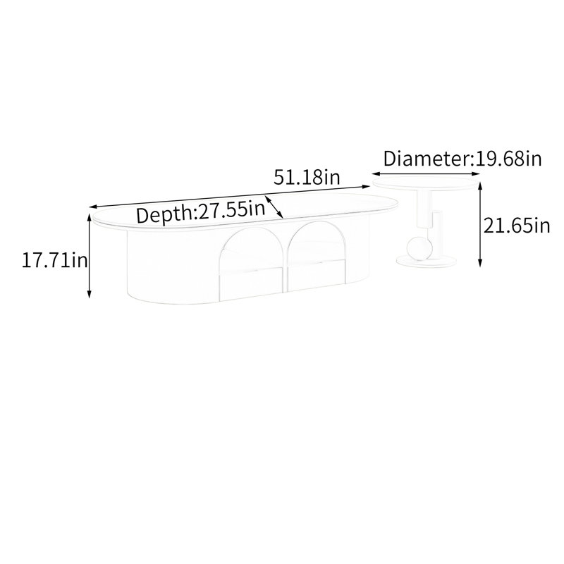 Seifert, H 17,71 po x L 51,18 po x l 27,55 po