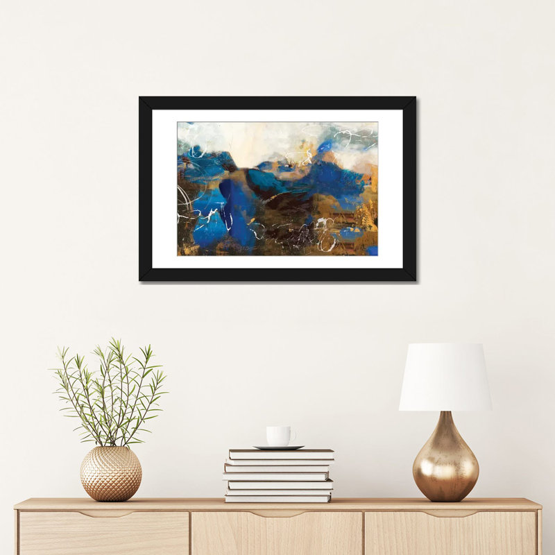 « fantaisiste i », impression sur toile, H 24 po x l 32 po x P 1 po, Papier d'art encadré noir, Blanc