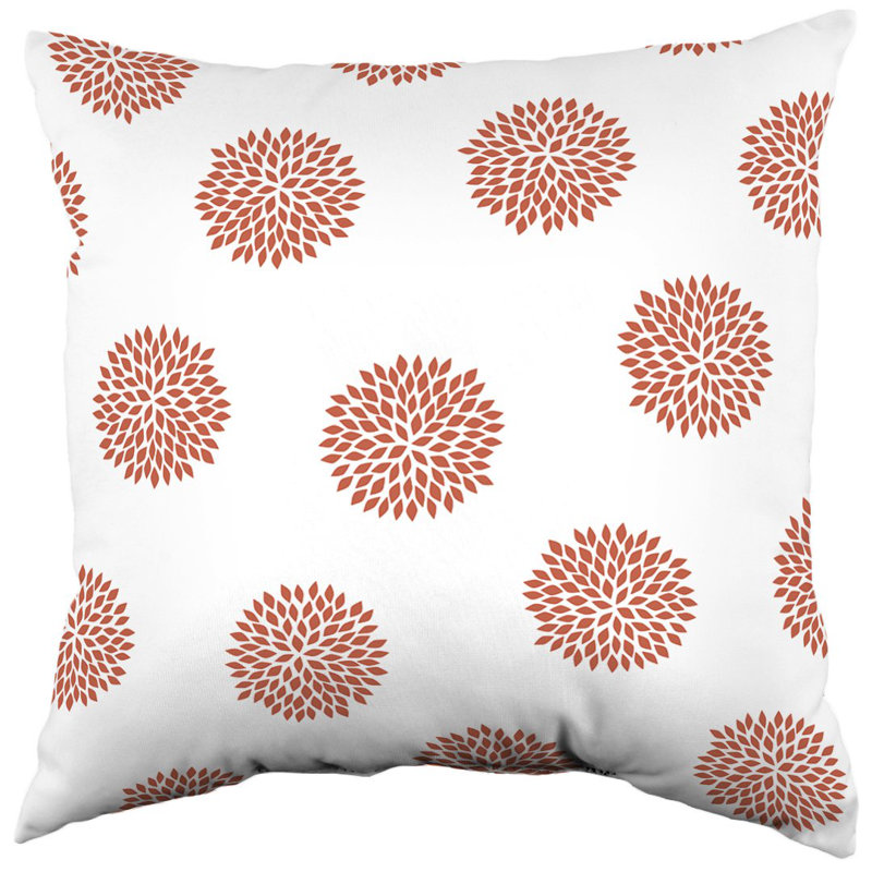 2Oreiller double face Boho Flowers, Rouille
