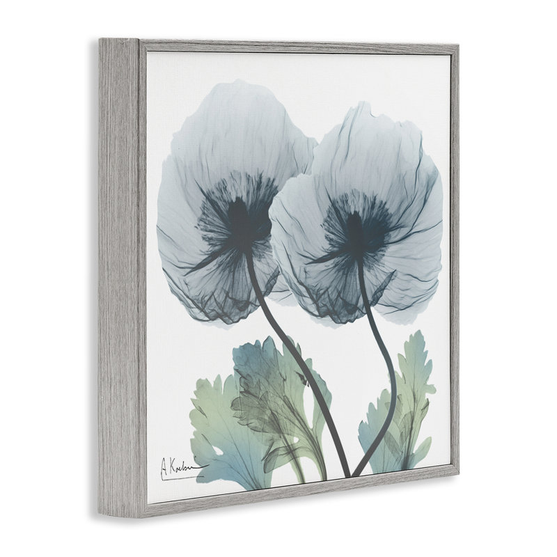 «Double Modern Flower Blossoms», giclée par Albert Koetsier, H 17 po x l 17 po, Estampe numérique Farmhouse