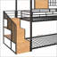 Lit superposé simple au-dessus de simple avec glissière et escalier de rangement pour les chambres ludiques et organisées-129886099