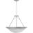 Lunar 3-Light Indoor Brushed Nickel Convertible Hanging Pendant (Semi-Flush) with Alabaster Glass Bowl-1021431046