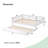 Twin Size Wood Bed With Trundle, Light Strip, Charging Station And Guardrail-722219912