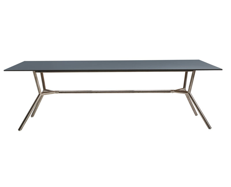 Reef Rectangular 29.5" Dining Table, 29.5" H x 94.5" W x 39.38" D, Nordic Black HPL, Anthracite