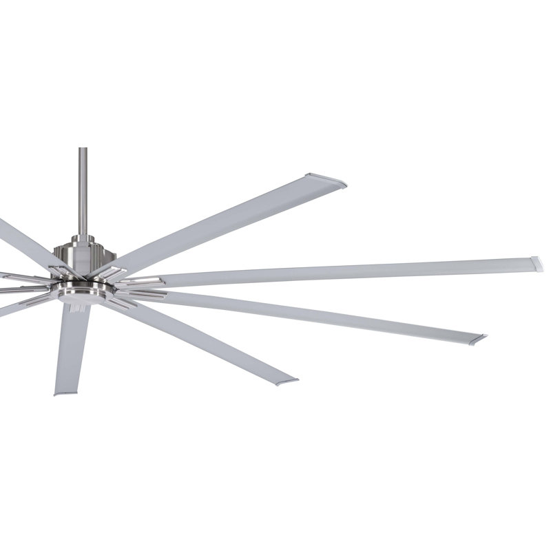 96" Xtreme 9 - Blade Standard Ceiling Fan with Remote Control, Brushed Nickel