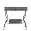 A 32X15x31" Galvanized Iron Tray Table For Deck Boxes And Patio Functionality In Style, Two Trays With Handles, 18.3 Lbs, Assembly Needed As An Accent Different Decor, Handled Trays,