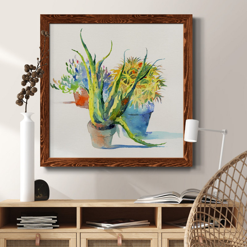 Poppy Party - Peinture sur toile encadrée, H 35,5 po x l 35,5 po x P 1,5 po, Érable encadré