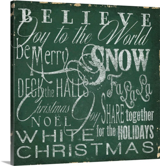 "Sagefield" Holiday Type IV "par Elizabeth Medley, art textuel sur toile tendue, H 30 po x l 30 po x P 1,25 po
