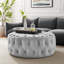Grand repose-pieds rond en velours Performance-1470650292