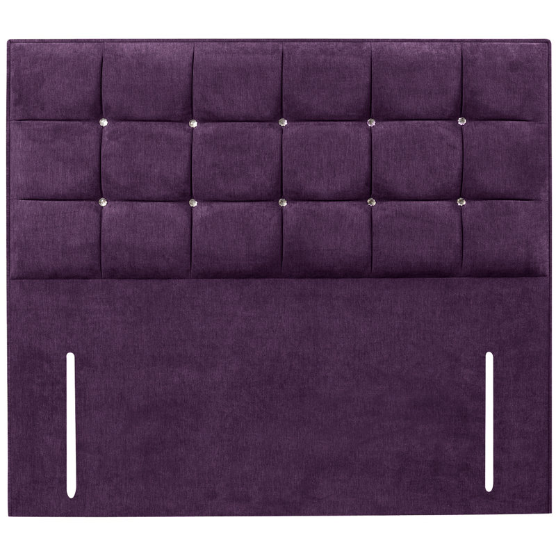 Glamour Upholstered Headboard, Double (4'6'), Purple, Velvet