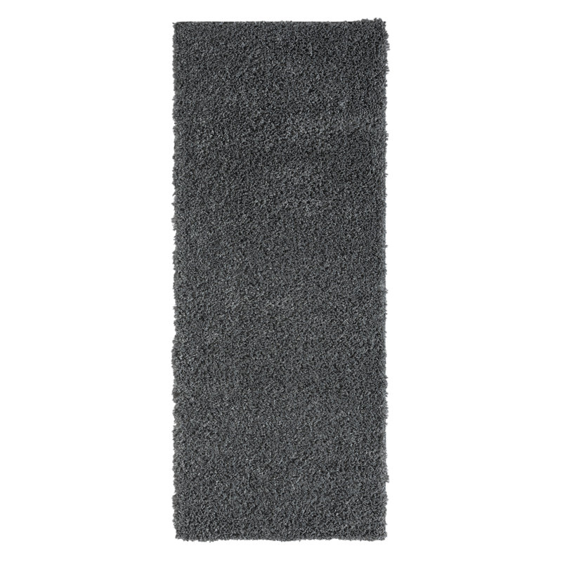 Shaggy Lush grey Rug, Runner 80 x 200cm