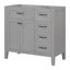 Meuble-lavabo 36 po sans lavabo, base d'armoire seulement, armoire de salle de bain avec tiroirs, cadre solide et panneau de fibres à densité moyenne, gris-121294483