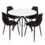 Aspen 5-Piece Casual Dining Set - Spacious Round Table & 4 Curved Plastic Chairs-124157413-105509825