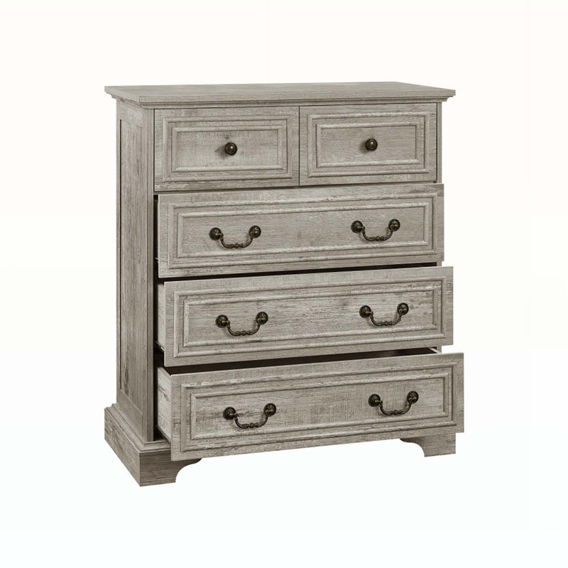 Modern 5-Drawer Cabinet for Bedroom, Ancient Oak