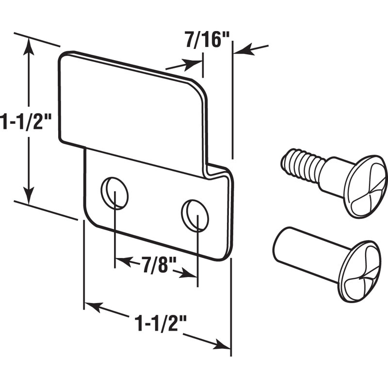 Prime-Line Slide Lock Keeper, 7/8" Hole Centers