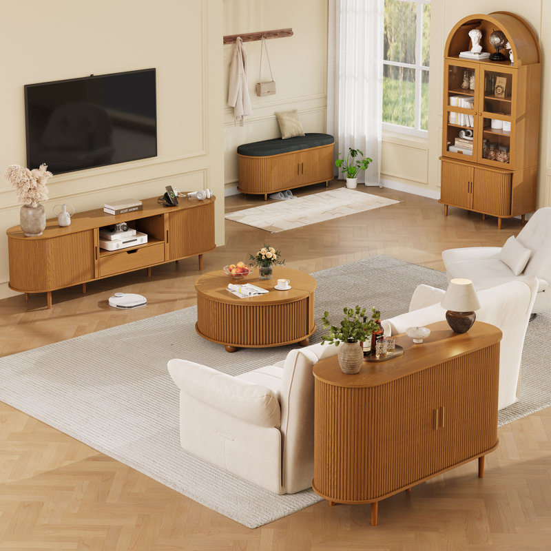 Buffet 47 "avec portes coulissantes, tablettes réglables et armoire de rangement pour la cuisine, la salle à manger