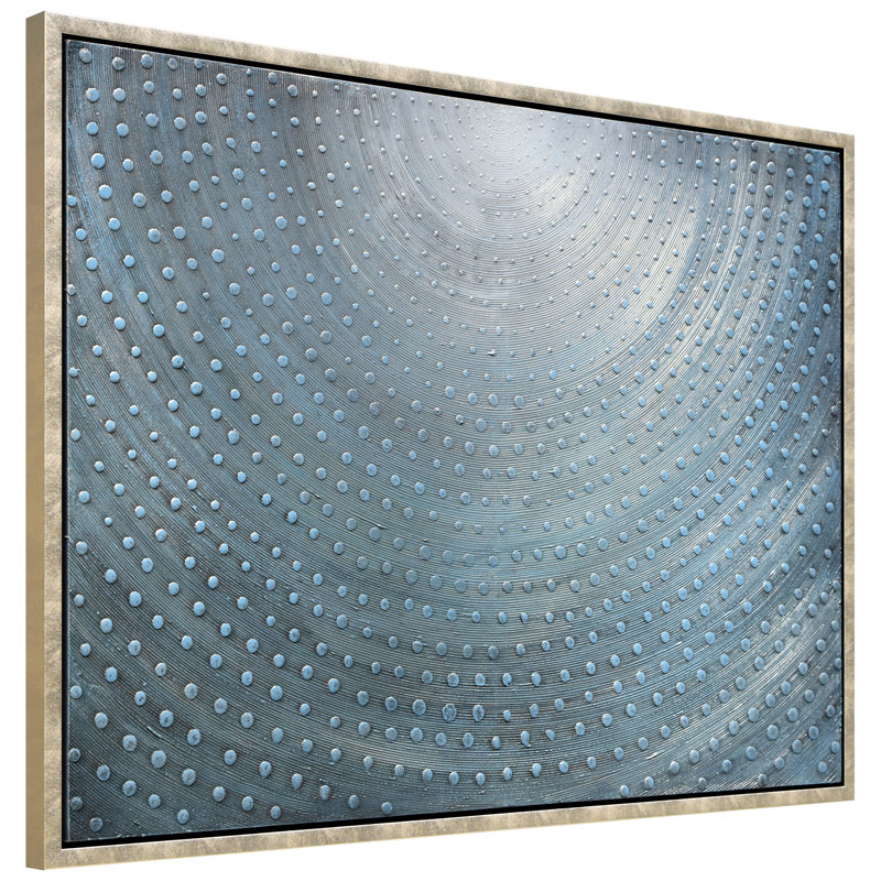 «Cosmic Swirl», art mural encadré bleu texturé