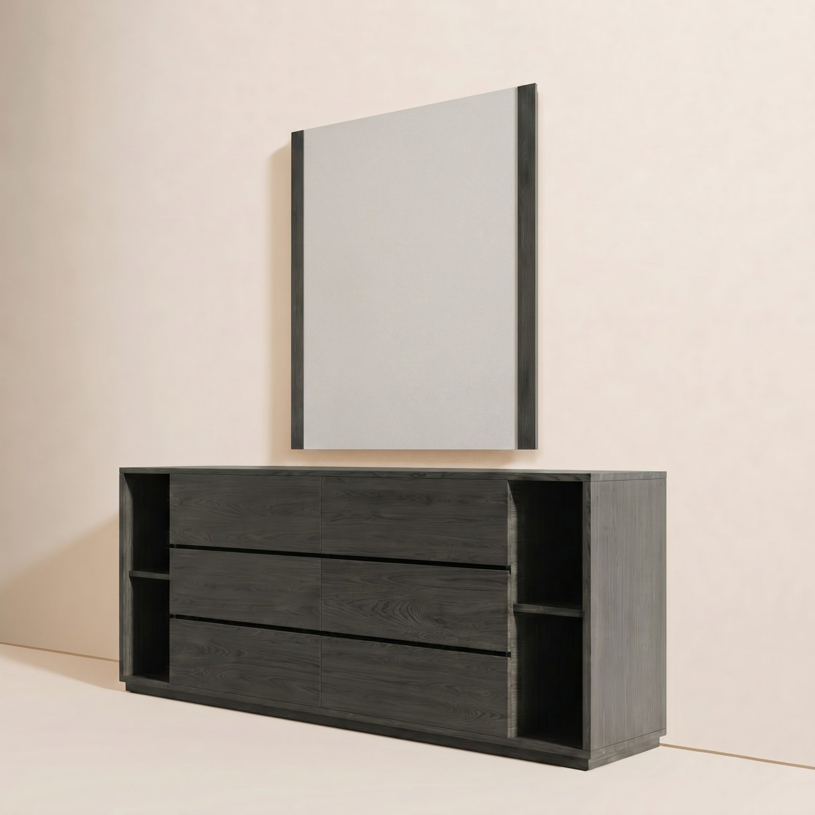 Amalie 63 " Oak Double Dresser, Gray