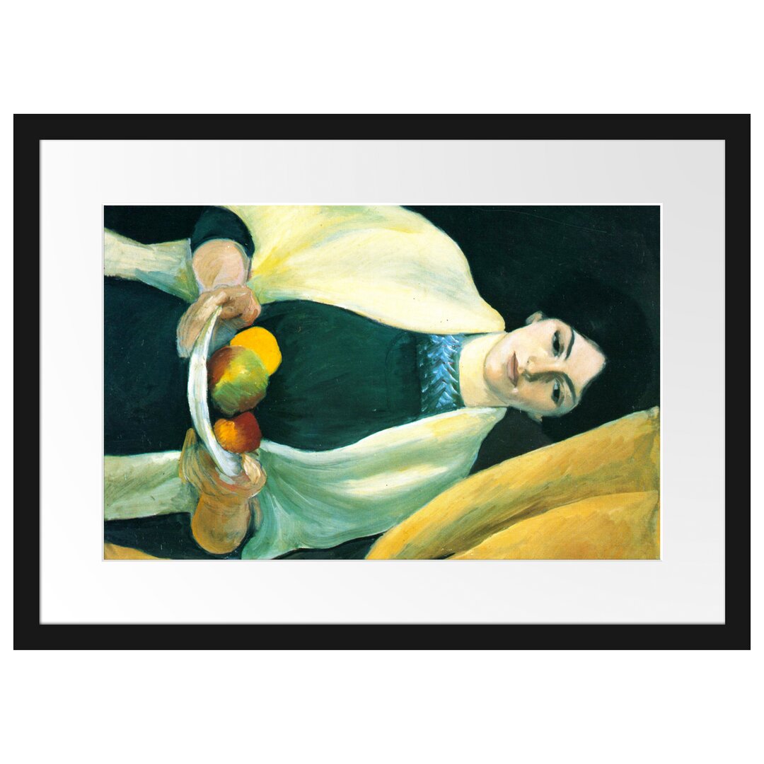 Gerahmter Kunstdruck Artist's Wife with Apples von August Macke