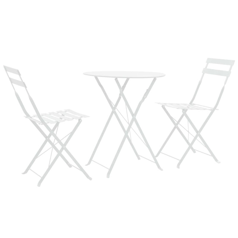 2 - Person Patio Dining Set with Round Table, White