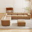 Canapé modulaire moderne 6 pièces avec rangement en chenille de chameau doux de style contemporain Cylindrica pour le salon