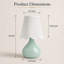 Lampe de chevet en céramique vert sauge sans cordon 14 po avec abat-jour en lin festonné et ampoule DEL-1653480871