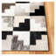 Tapis ivoire / noir tissé à la main à motif géométrique Stasia-22521182