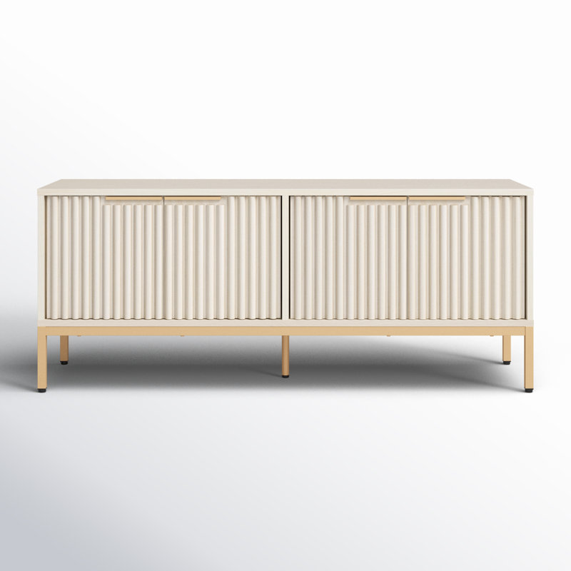 Storage TV Stand, Bleached White