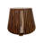 Elegant Brown 24" Round Accent Table with Bell-Shaped Layered Slatted Base-930244338