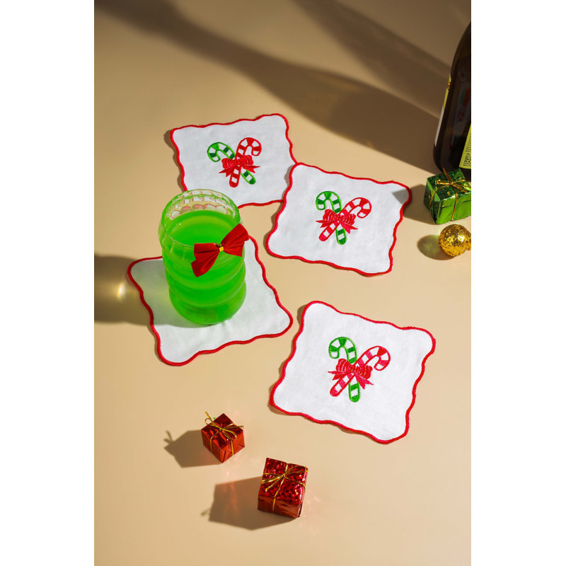 Ensemble de 4 serviettes de table brodées