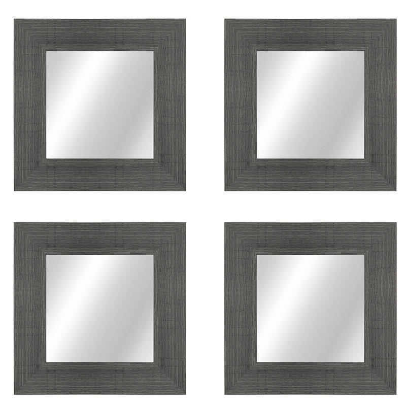 Flat Beveled Wall Mirror, Gray