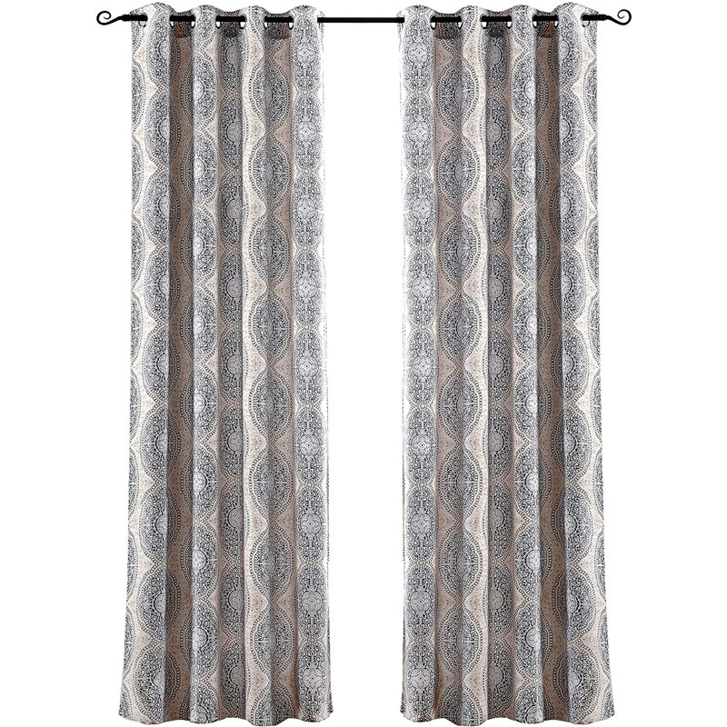 Ishpeming Room Darkening Curtain Pair, Beige/Gray, 52“ W x 108" L